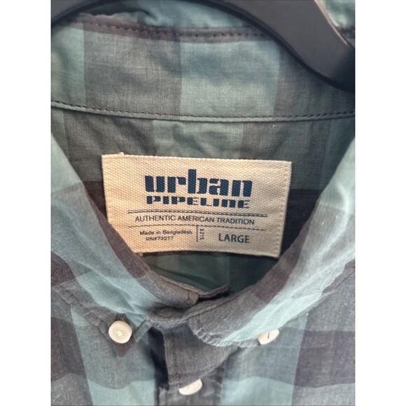 NWT Urban Pipeline Plaid Button Up Short Sleeve Casual Shirt L Men’s - Picture 2 of 9